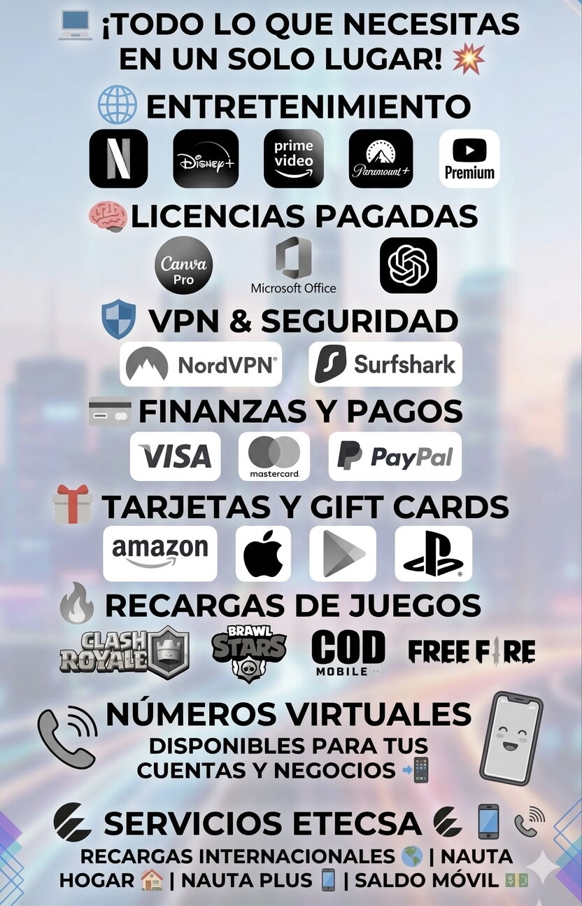 Portada de Servicios en streaming, cuentas PayPal y más