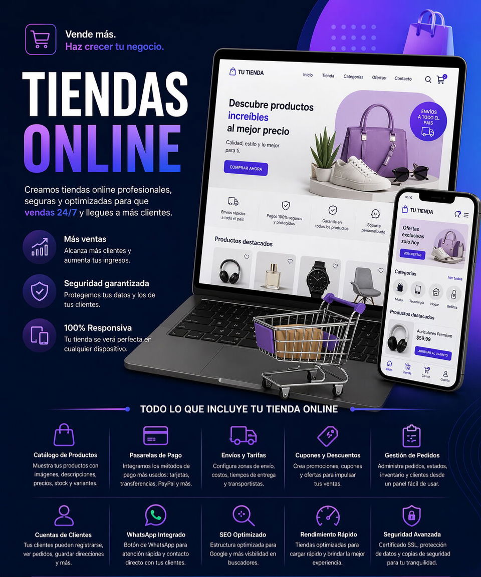 Portada de Creación de tiendas online y e-commerce con WooCommerce