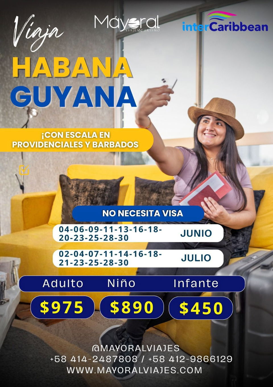 Portada de Vuelo Habana–Guyana sin visa, junio y julio (Kinetica)