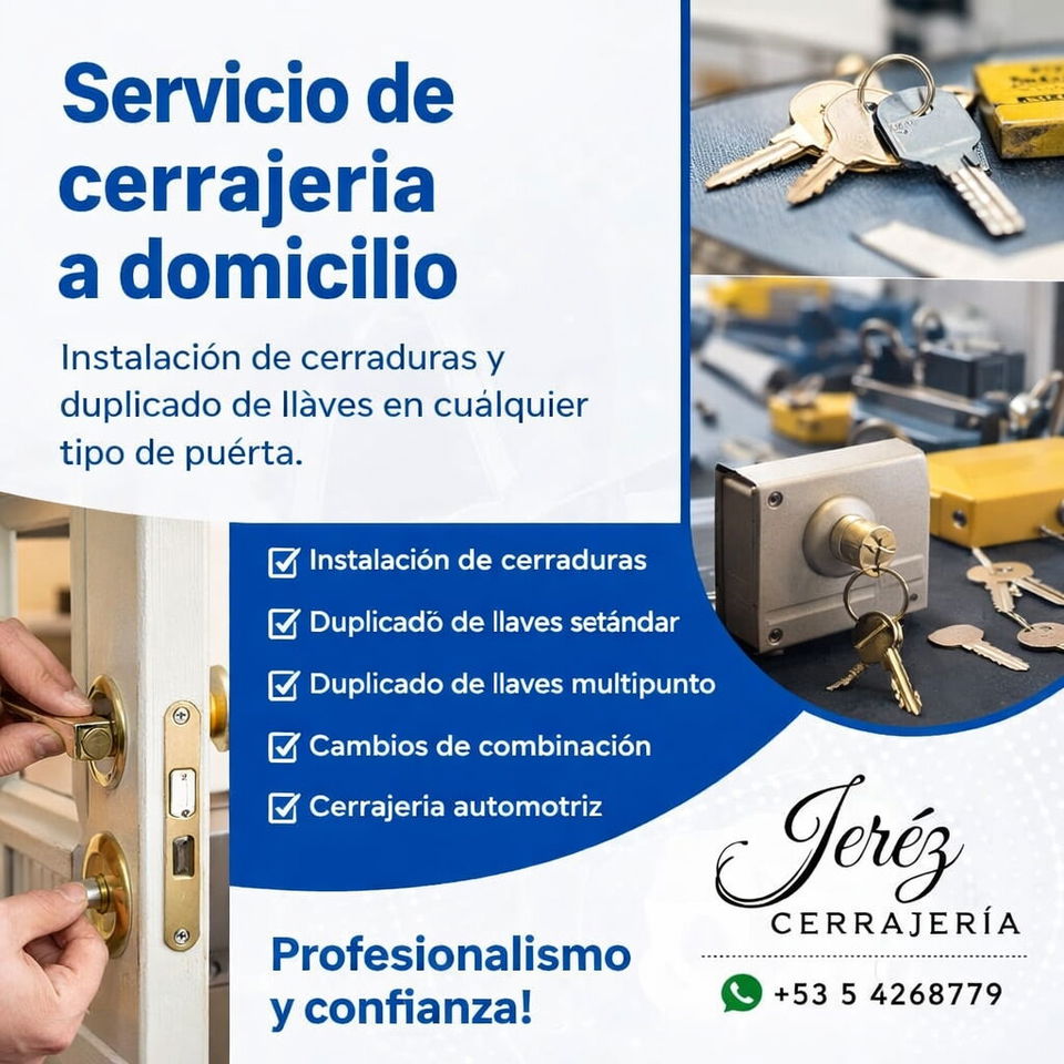 Portada de Cerrajería JERÉZ – Instalación y Llaves a Domicilio