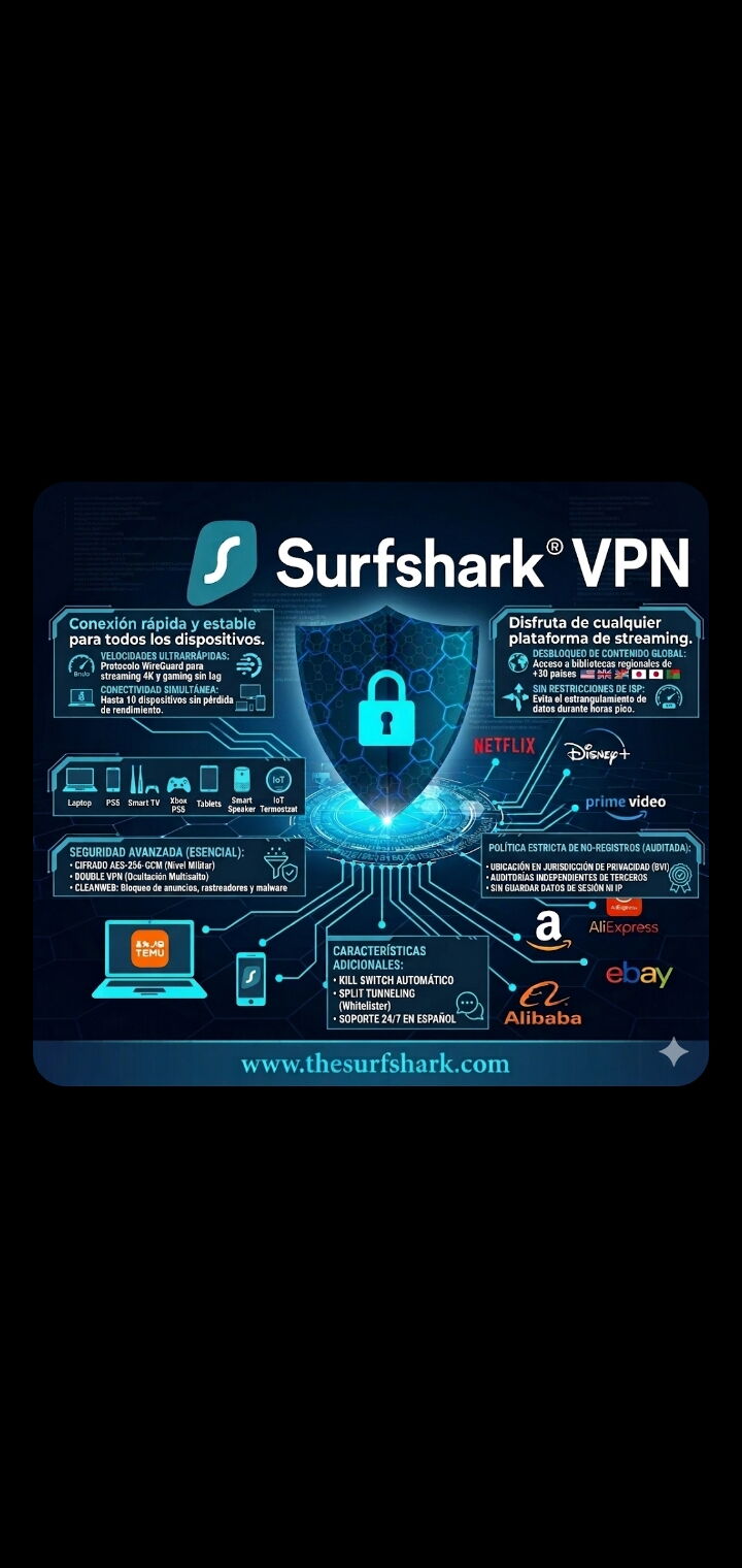 Portada de VPN internacional para todo tipo de dispositivos: accede a tiendas virtuales como Amazon, Temu y más