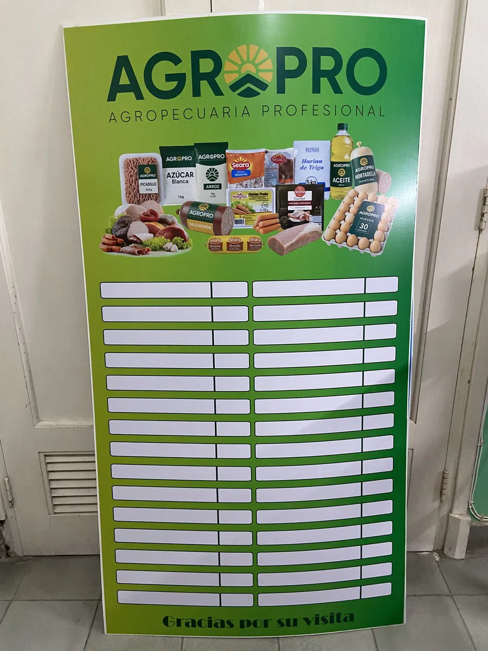 Portada de Pizarras personalizadas de PVC para productos y precios