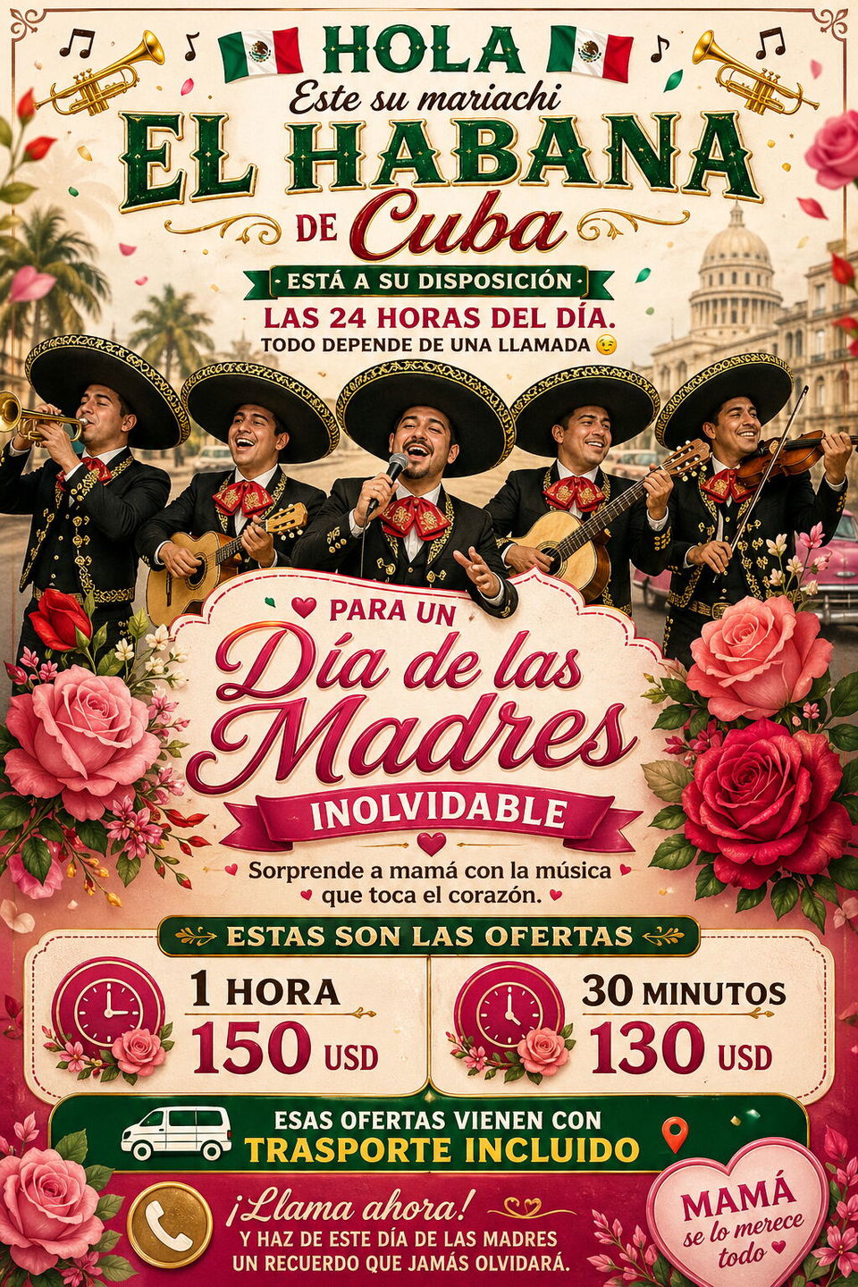 Portada de Mariachi para el Día de las Madres en La Habana