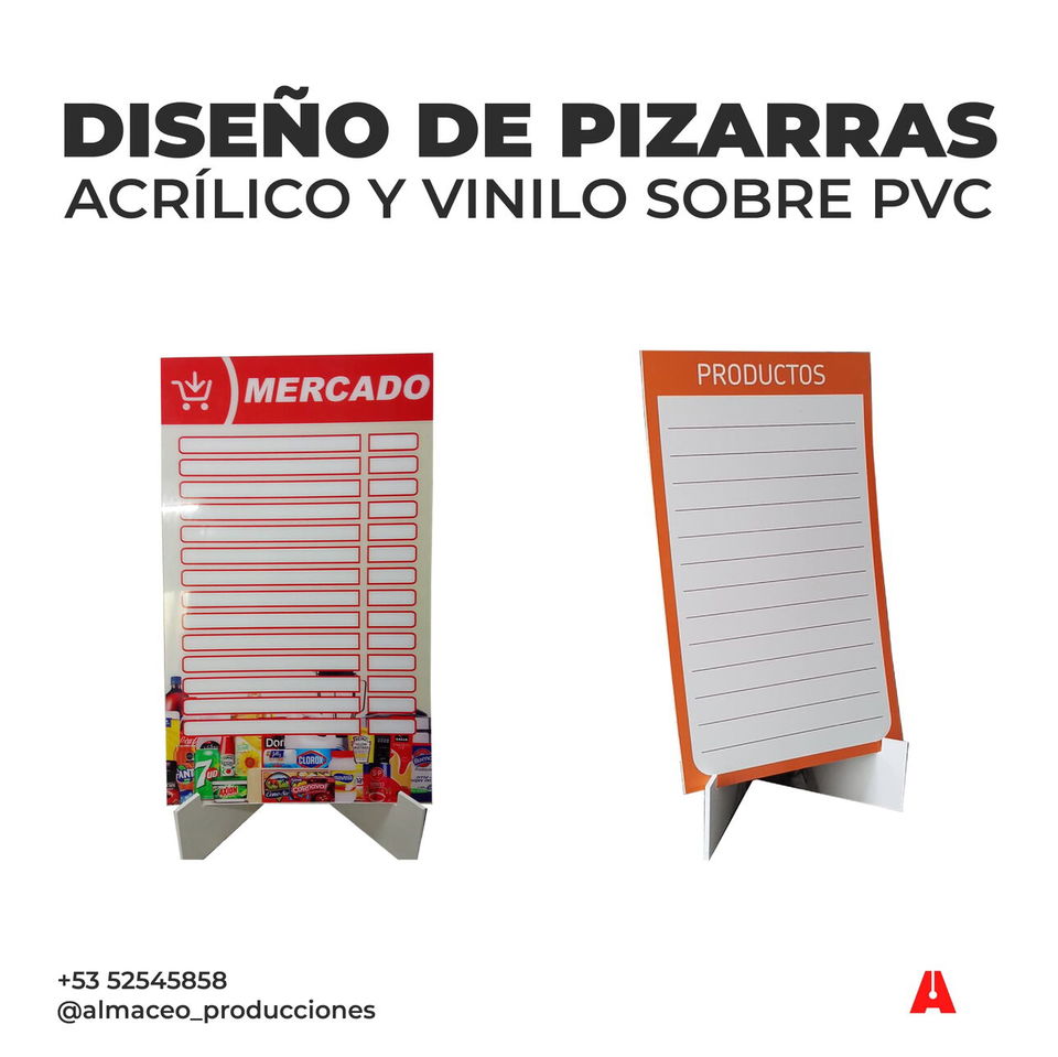 Portada de Diseño e impresión de pizarras de acrílico y PVC