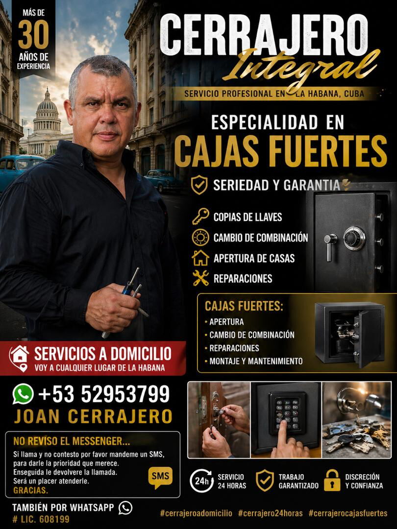 Portada de Cerrajero integral con más de 30 años de experiencia