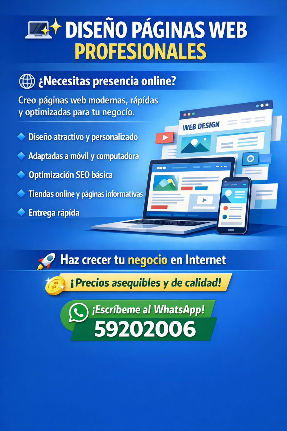 Portada de Diseño de páginas web modernas y profesionales para emprendedores