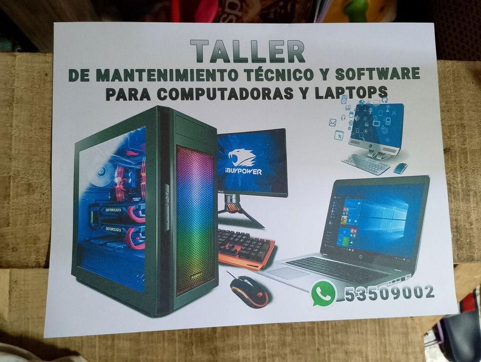 Portada de Taller de mantenimiento técnico y de software para PC y laptop en Marianao