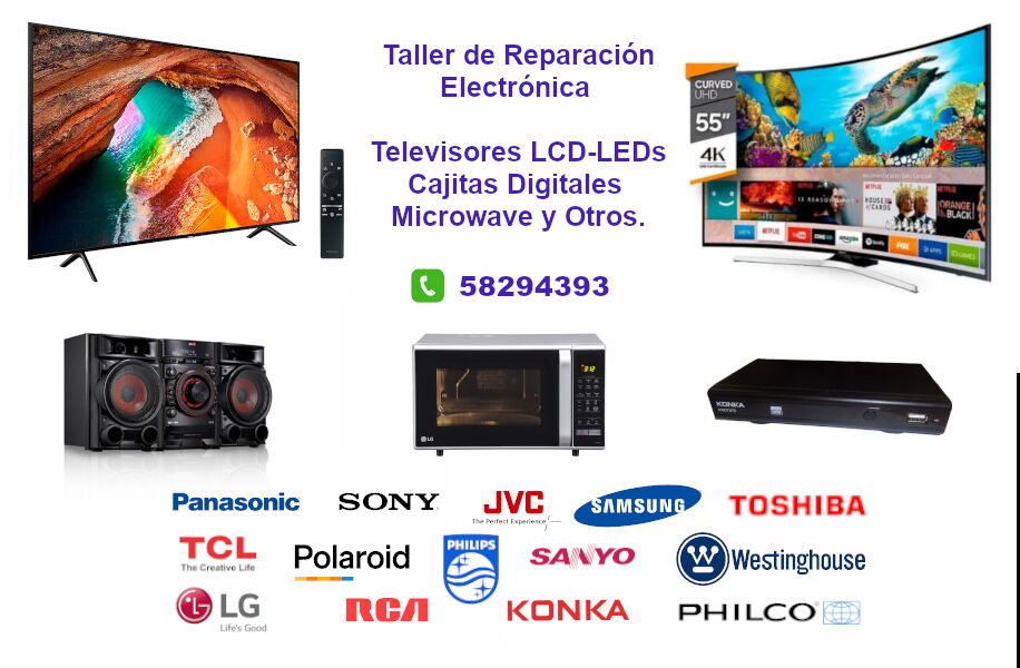 Portada de Servicio de Reparación de Televisores LCD, LED, 3D y 4K