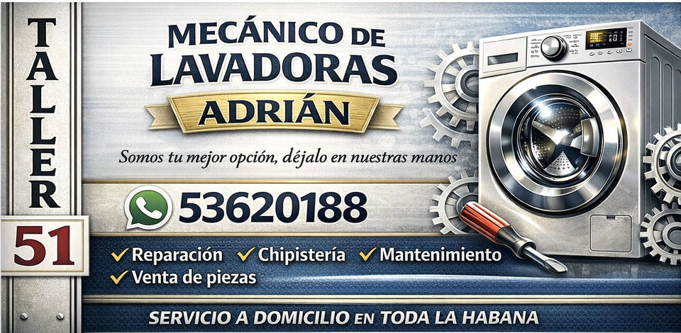 Portada de Mecánico de lavadoras 24h – Diagnóstico gratis y reparación exprés en 24 horas