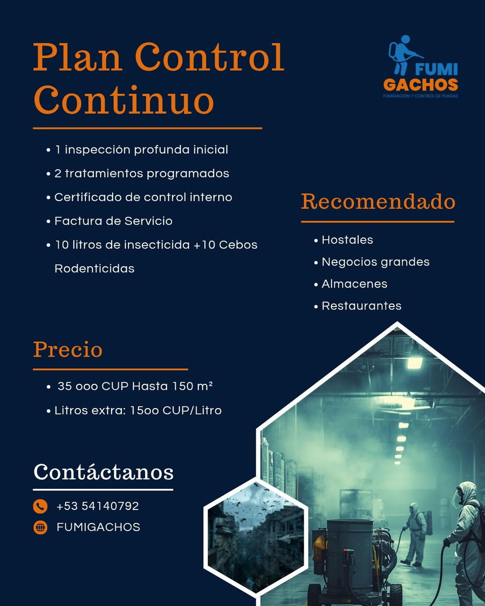 Portada de Fumigación y control de plagas para paladares y almacenes