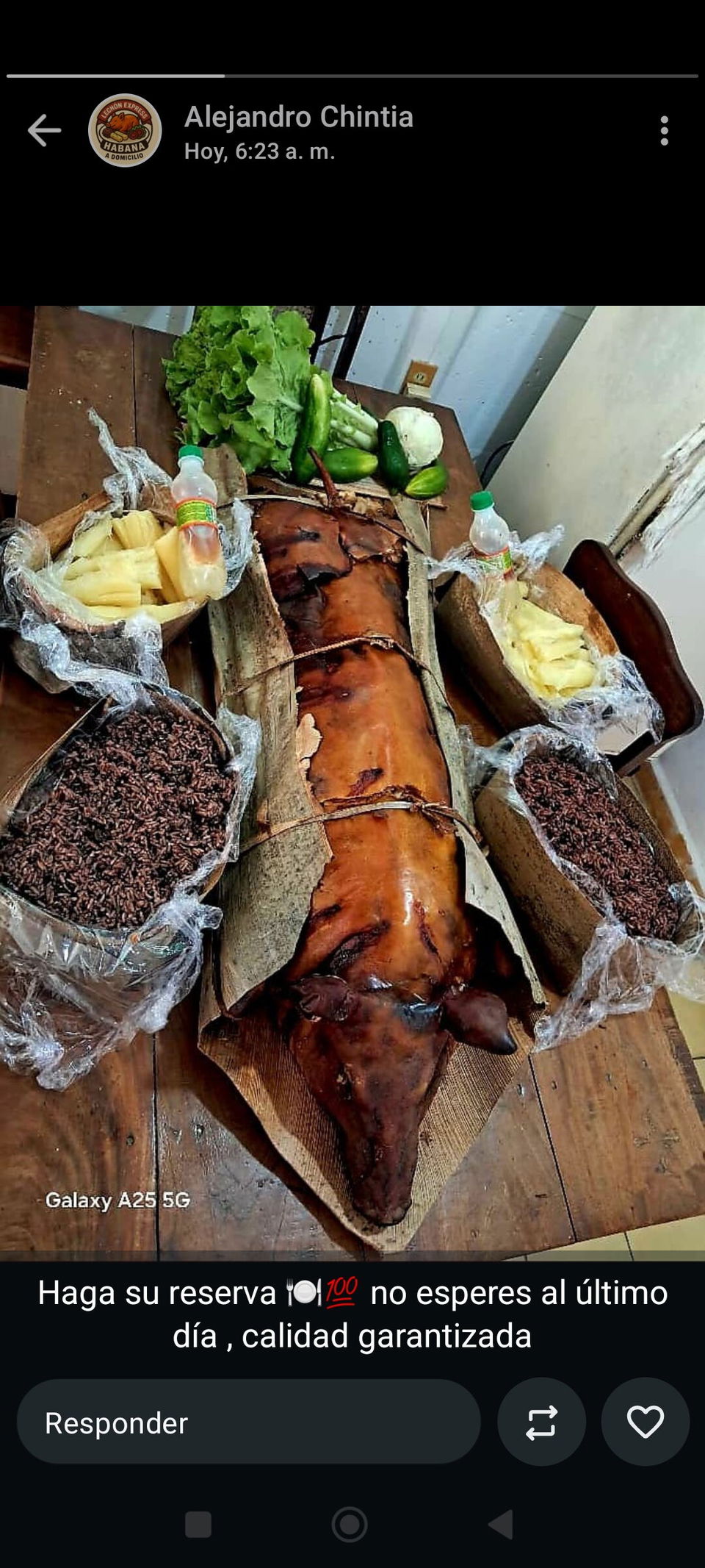 Portada de Deliciosa comida criolla con sus guarniciones, asados de cerdo 🐖🐷