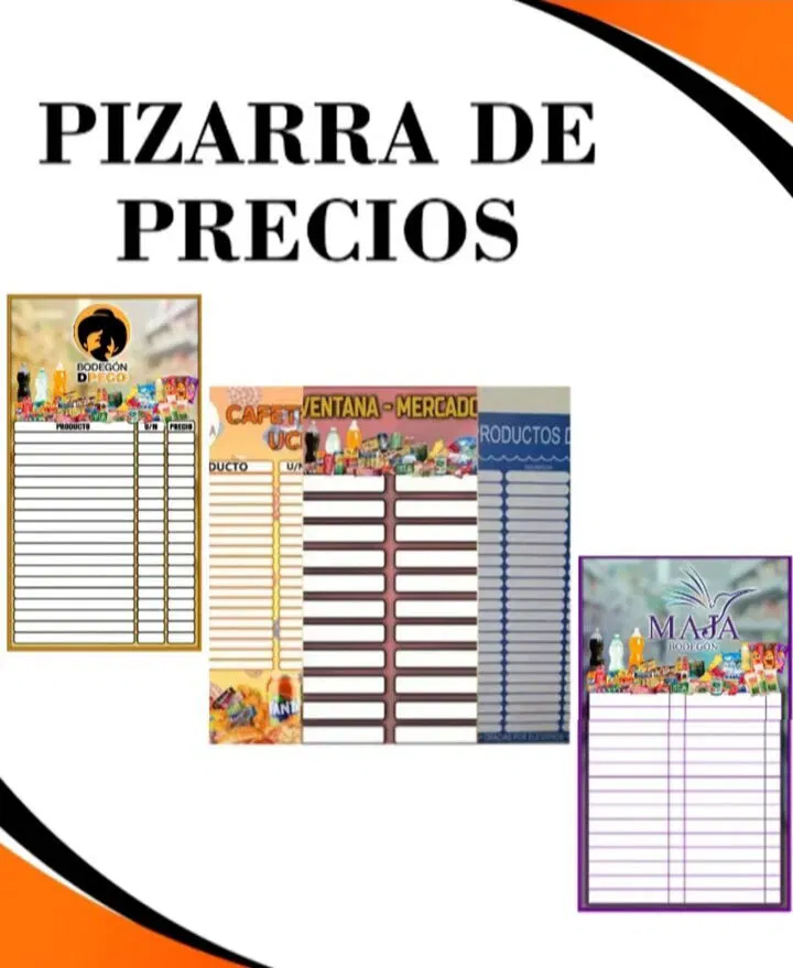 Portada de Pizarra de Precios para su Negocio