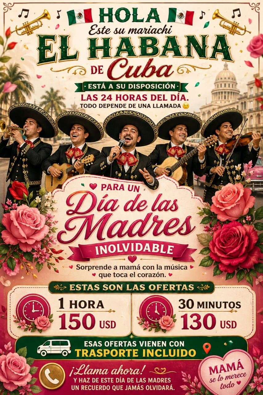 Portada de Mariachis para el Día de las Madres en Santiago de Cuba