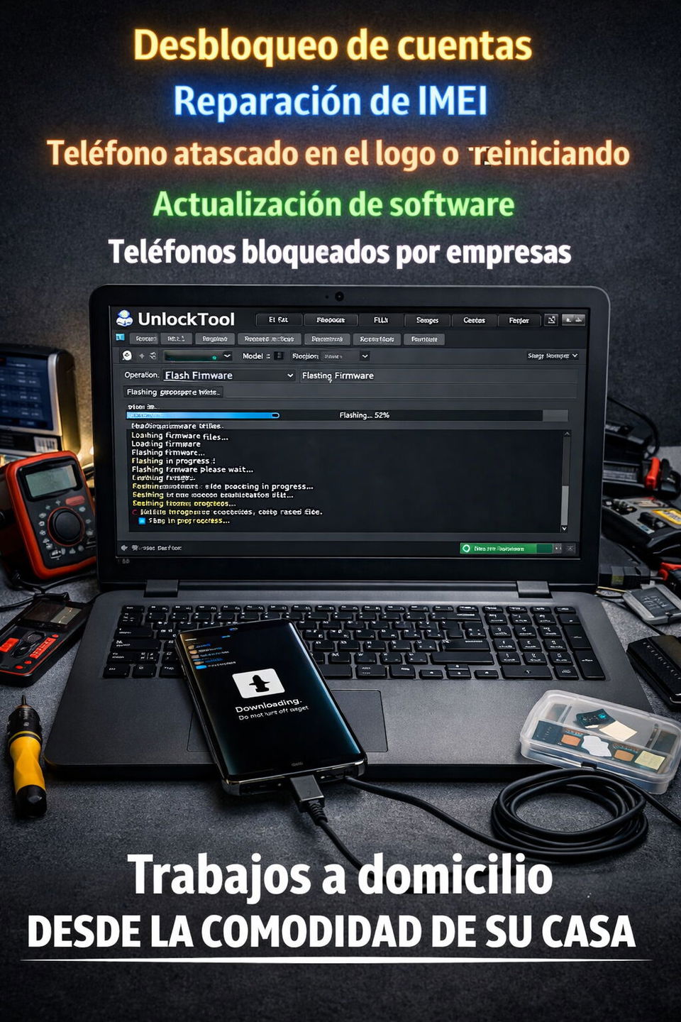 Portada de Reparación de teléfonos: software, señal y bloqueos