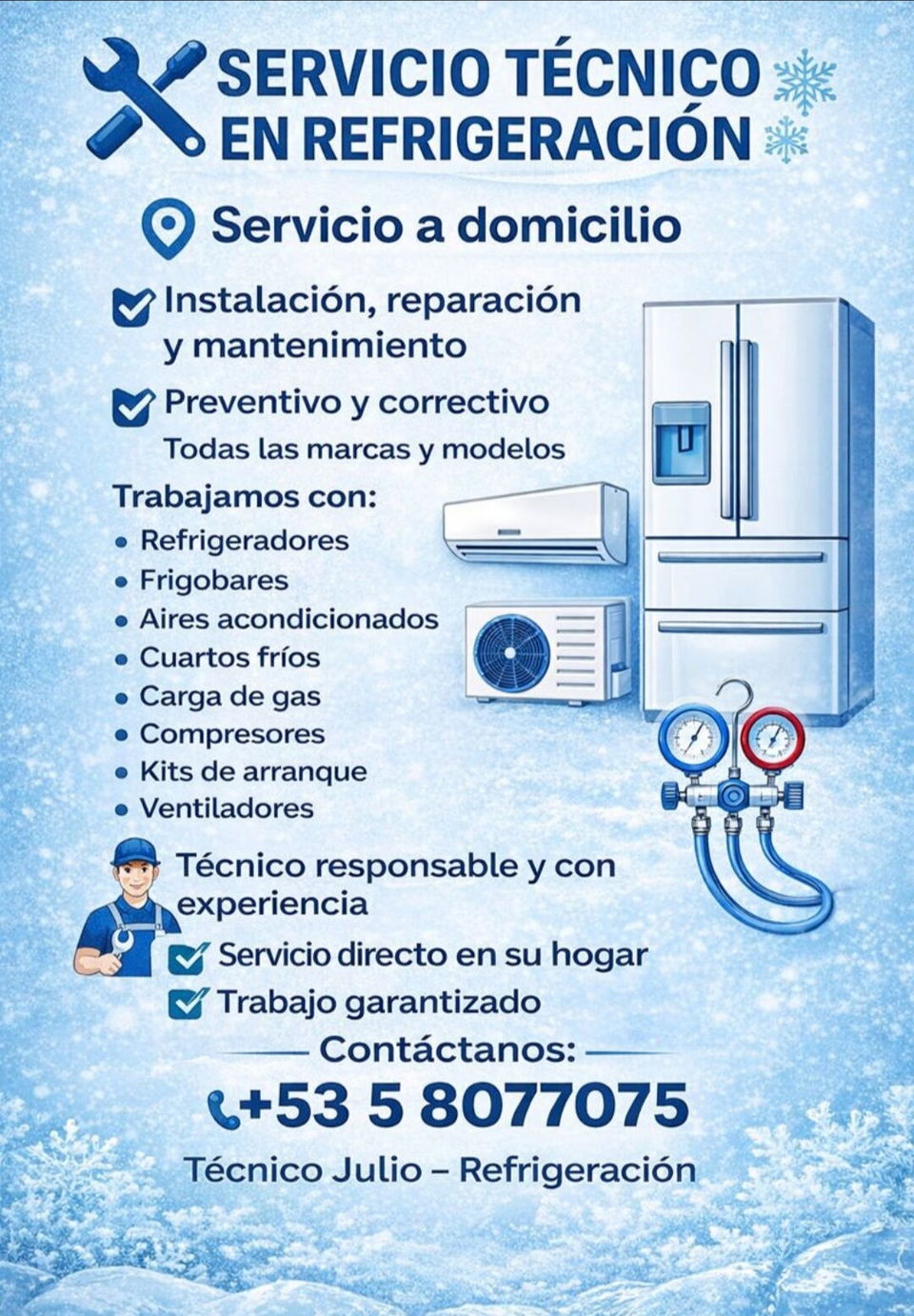Portada de Técnico de refrigeración en San Miguel del Padrón, La Habana