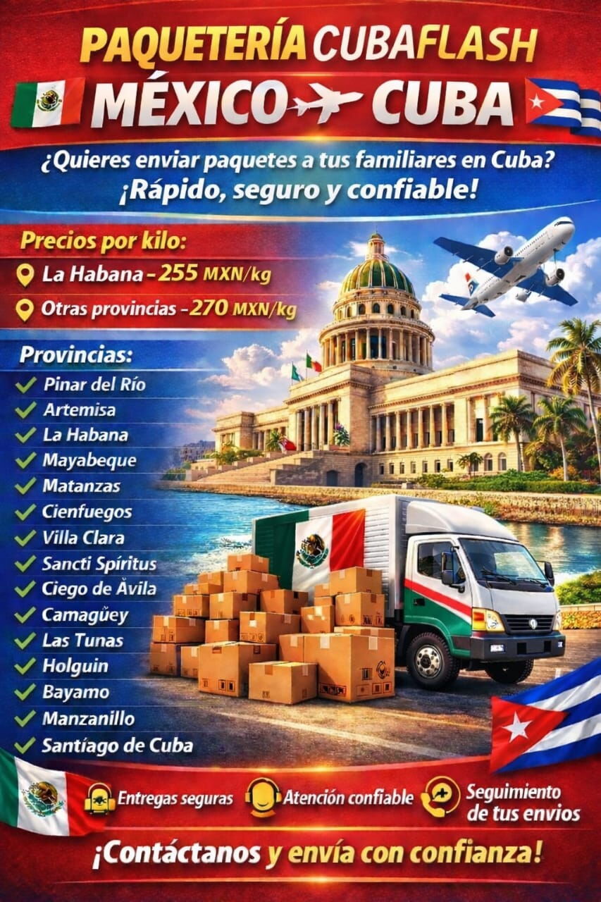 Portada de Paquetería desde México a toda Cuba con CubaFlash