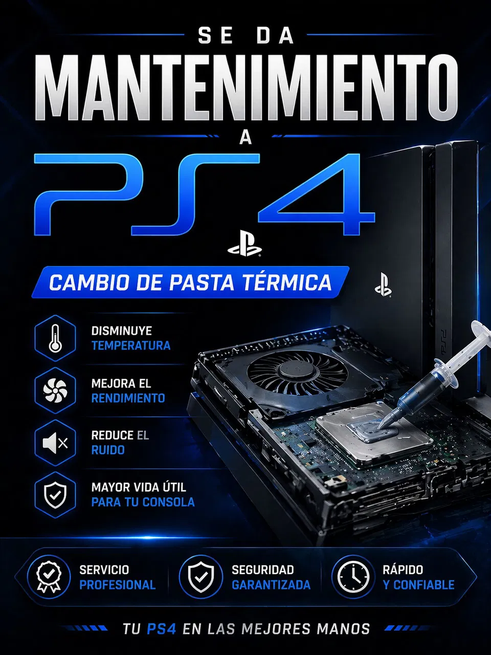 Portada de Mantenimiento para PS4: limpieza y cambio de pasta térmica