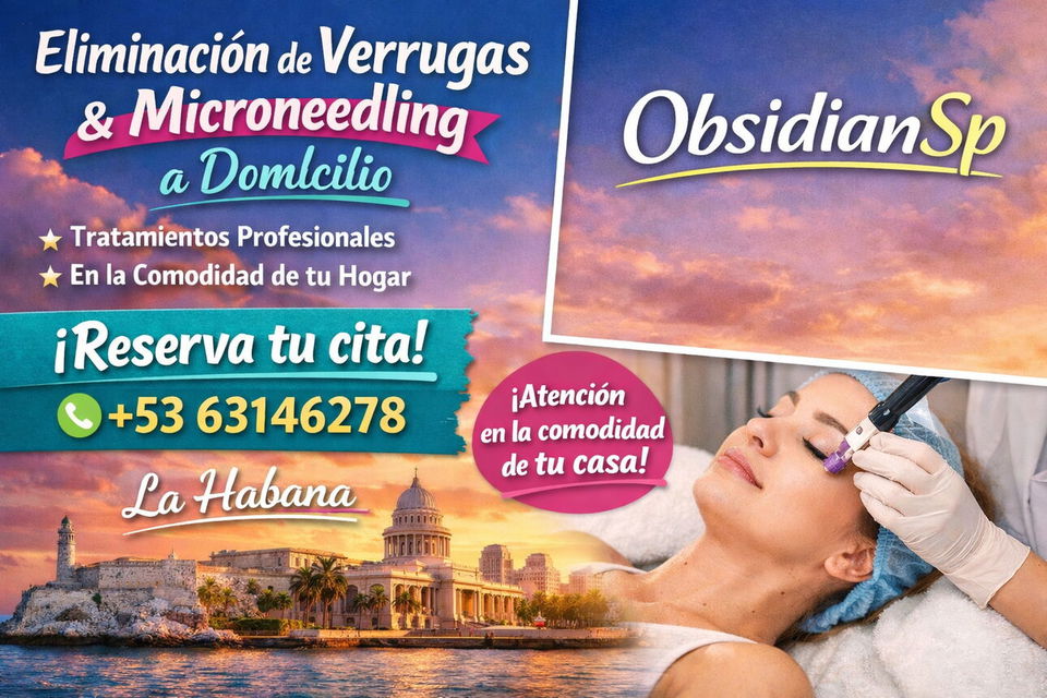 Portada de Eliminación de verrugas y Microneedling a domicilio en La Habana