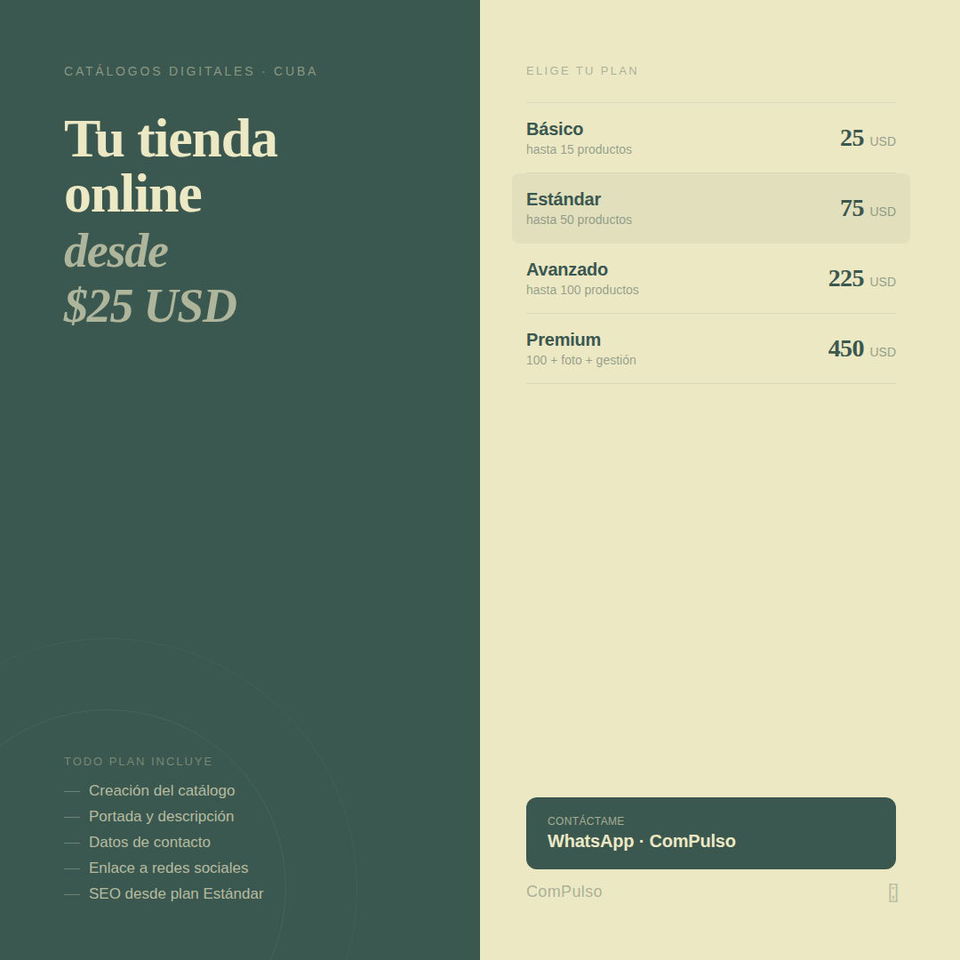 Portada de Catálogos digitales online para negocios en La Habana