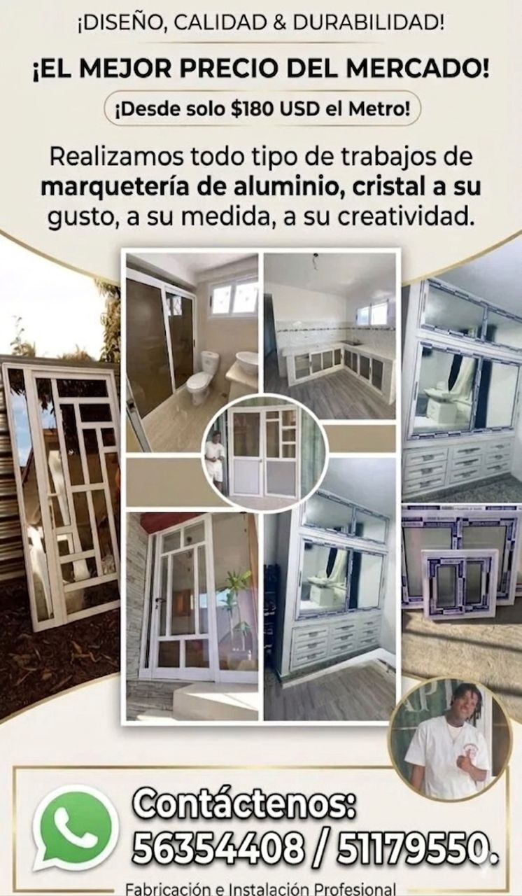 Portada de Marquetería de aluminio y cristal al mejor precio