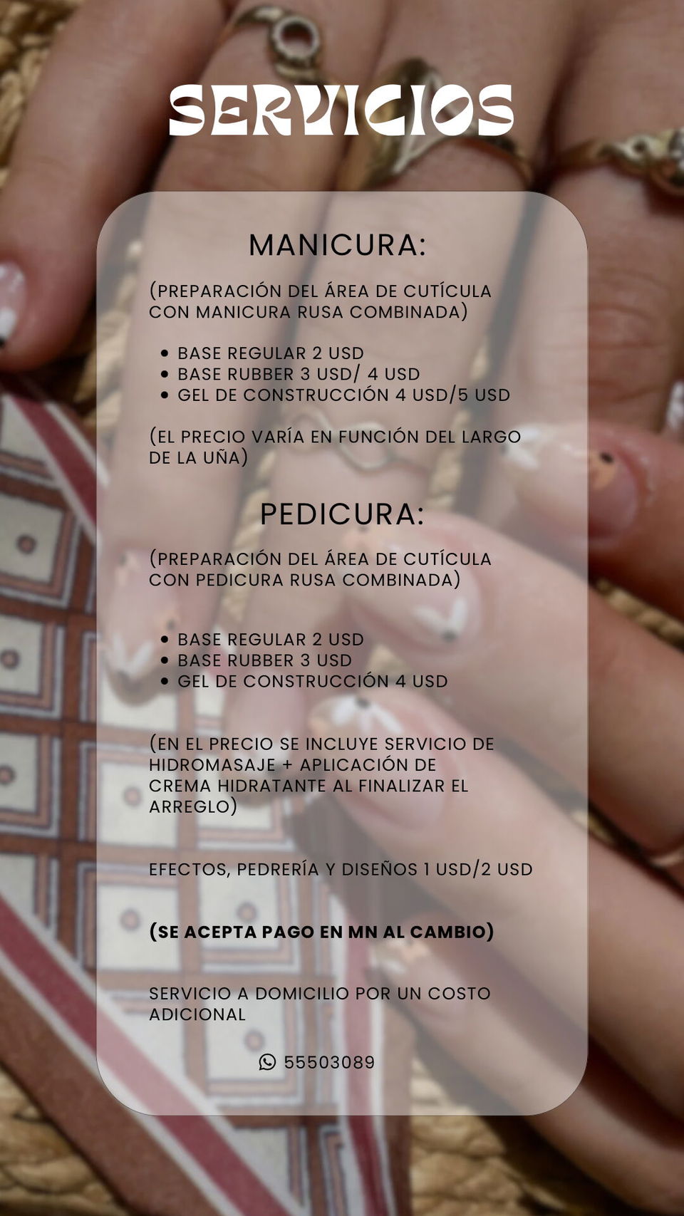 Portada de Manicura y pedicura a domicilio en El Cerro