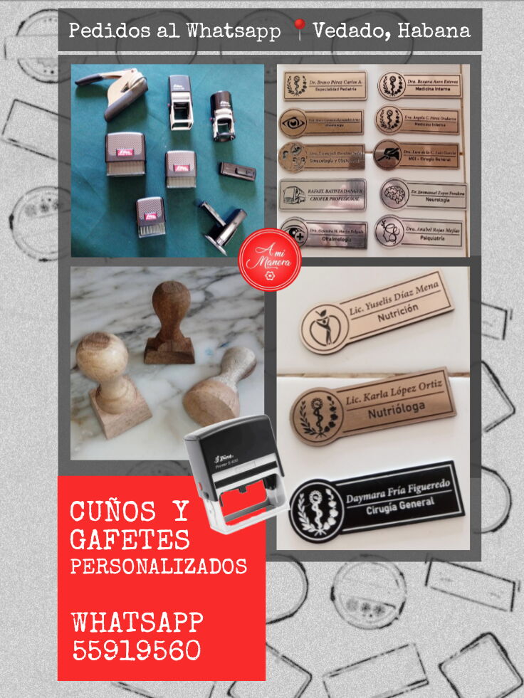 Portada de Cuños de madera, gafetes y placas imantadas personalizados para médicos