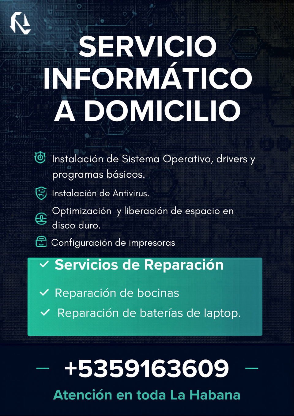 Portada de Reparación de laptops y baterías