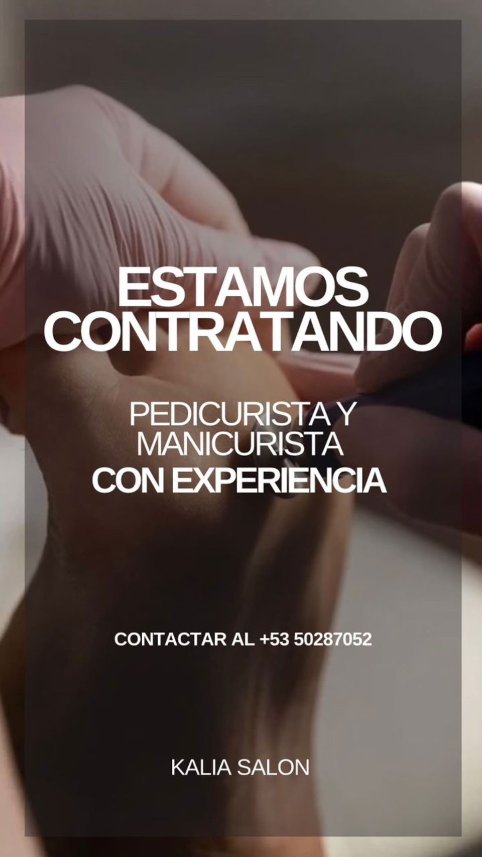 Portada de Manicurista y Pedicurista con Experiencia - Oferta de Empleo