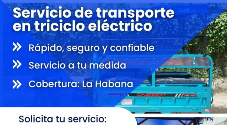 Portada de Triciclo eléctrico para mudanzas pequeñas y traslados en La Habana
