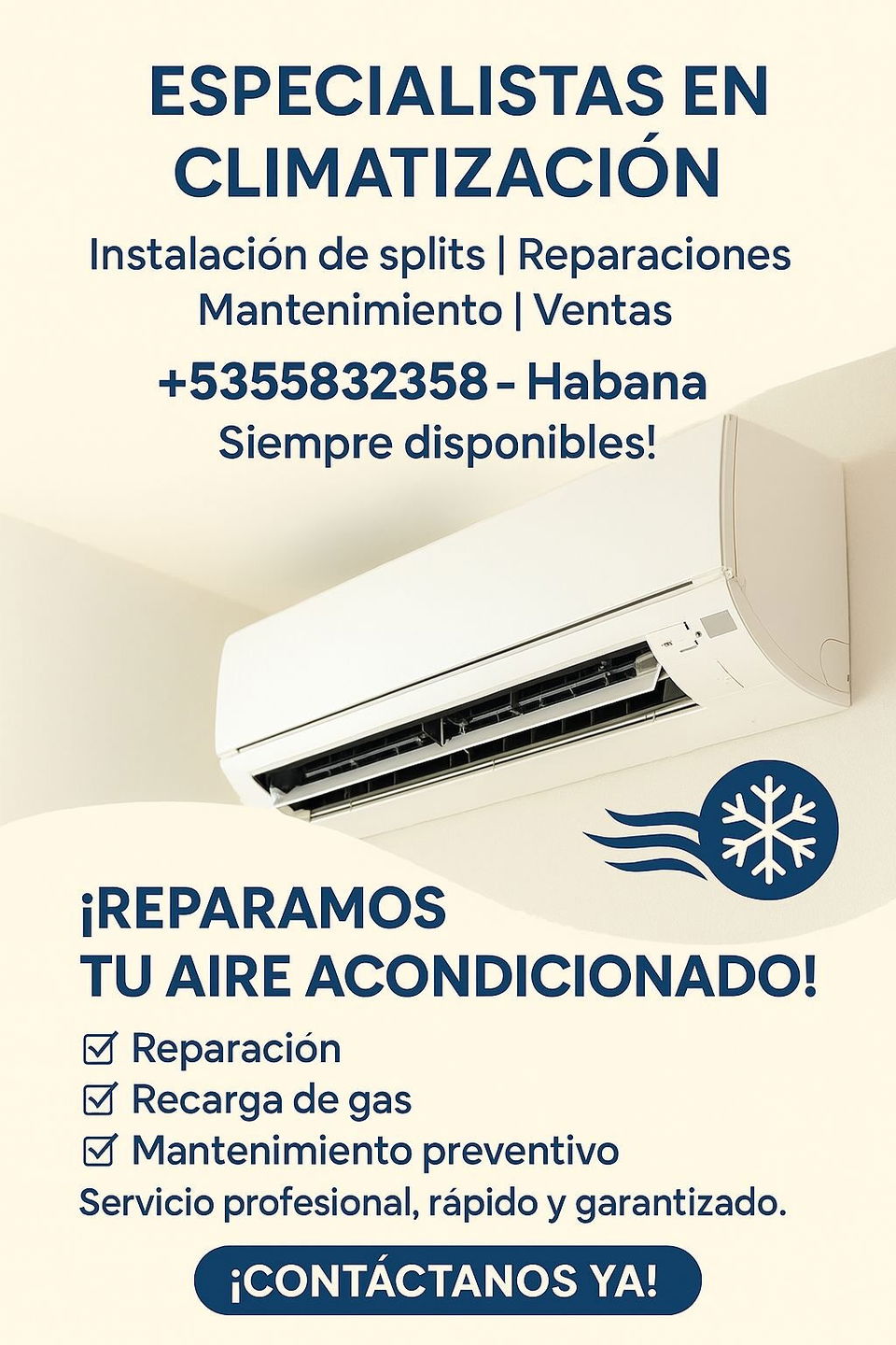 Portada de Montaje e instalación de splits, carga de gas refrigerante y más