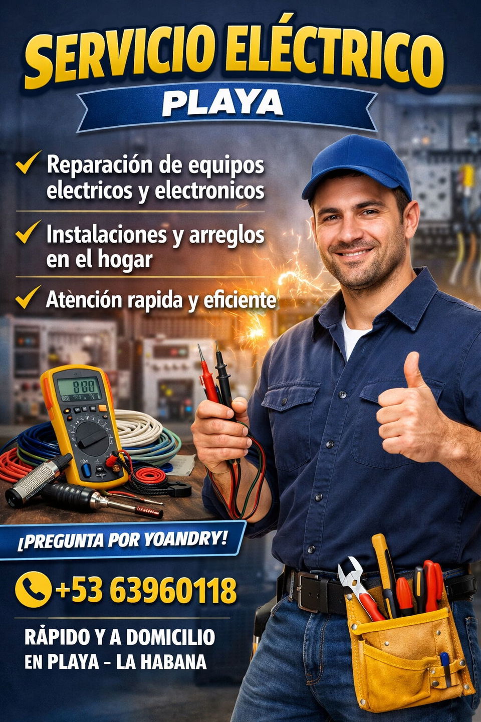 Portada de Servicio técnico eléctrico y electrónico a domicilio en Playa