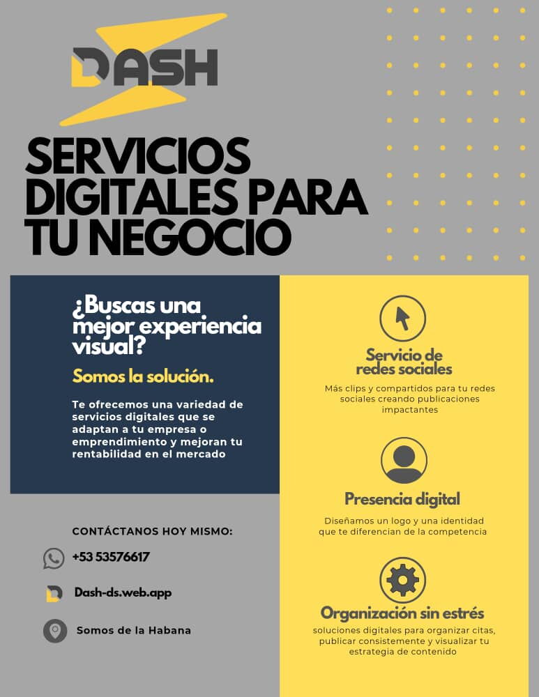 Portada de Servicios digitales: diseño web, reels y posts profesionales
