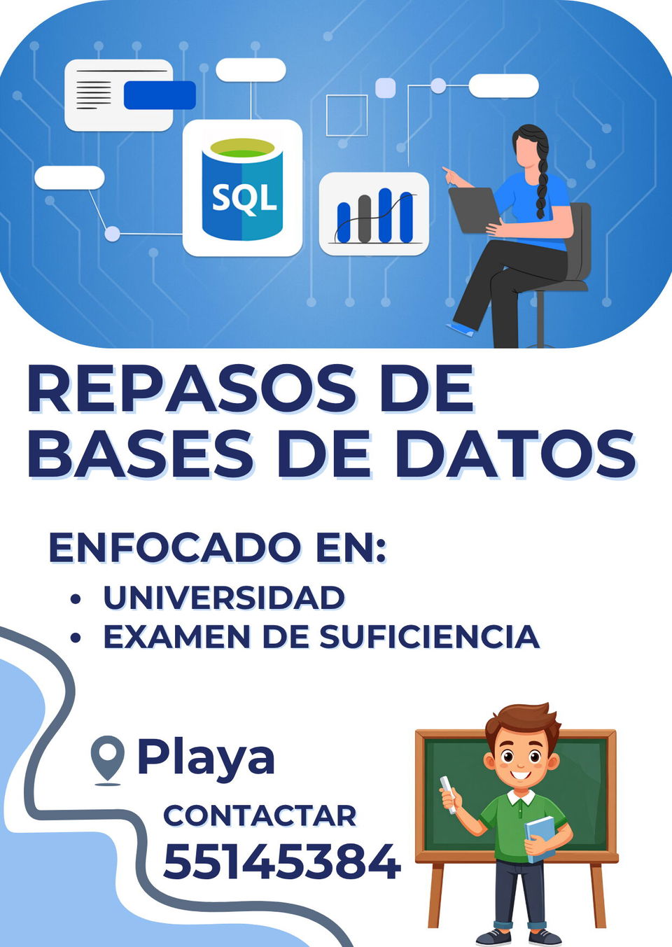 Portada de Repasos de Bases de Datos para dominar SQL y normalización
