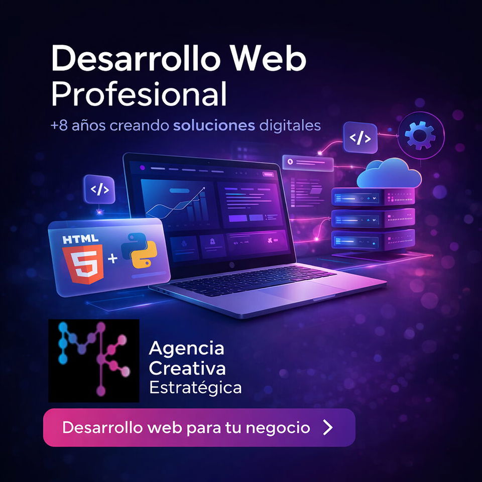 Portada de Desarrollo Web Profesional | Sistemas Escalables con +8 Años de Experiencia