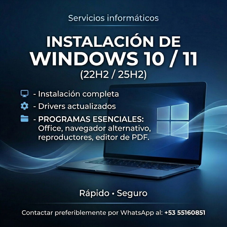 Portada de Servicios informáticos: instalación y reparación de PC
