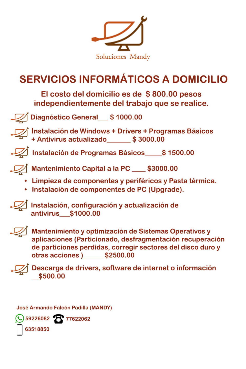 Portada de Servicios Informáticos Mandy