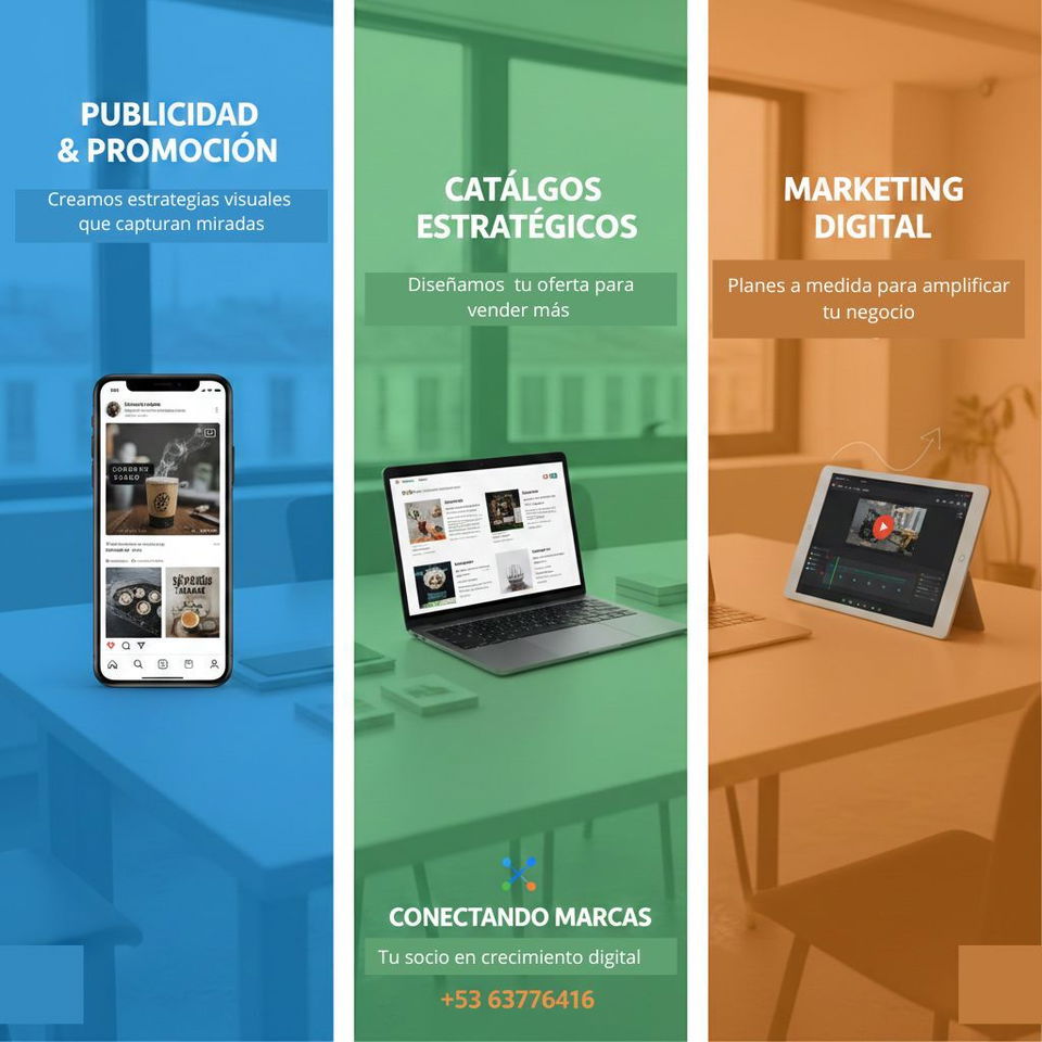 Portada de Publicidad, edición de videos, marketing digital y creación de catálogos