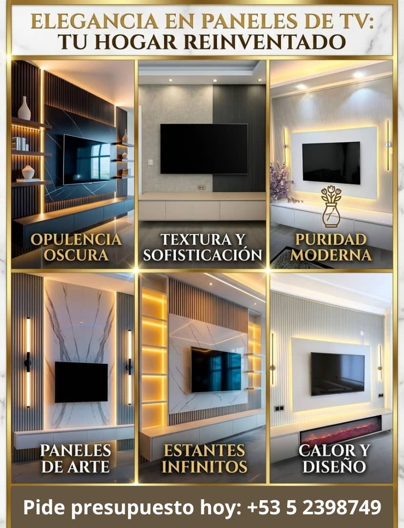 Portada de Multimuebles de PVC y bases para TV modernas. Transforma tu sala con estilo.