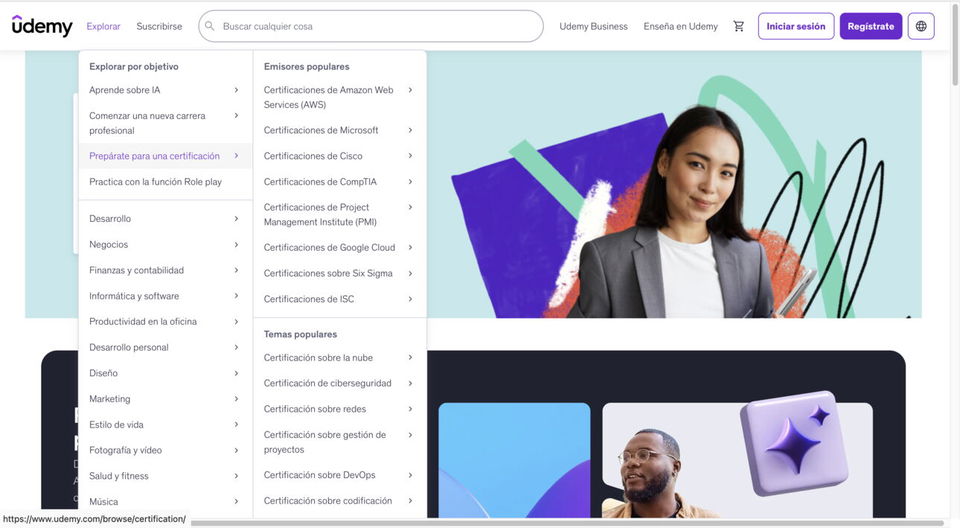 Portada de Cursos certificados de Udemy para impulsar tu carrera