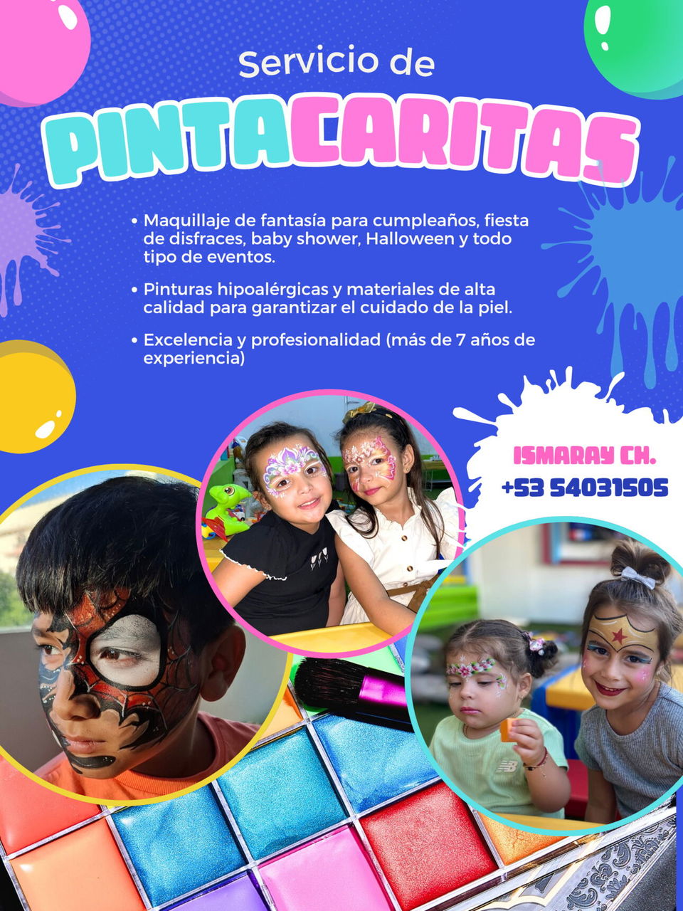 Portada de Pintacaritas y maquillaje para cumpleaños