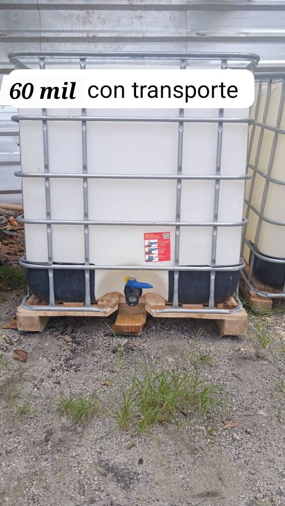 Portada de Tanques de agua de 1000 litros enrejados con transporte incluido