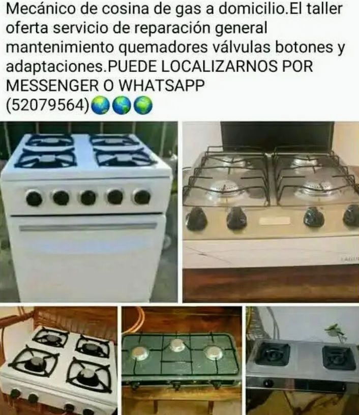 Portada de Reparación y mantenimiento de cocinas y calentadores de gas a domicilio