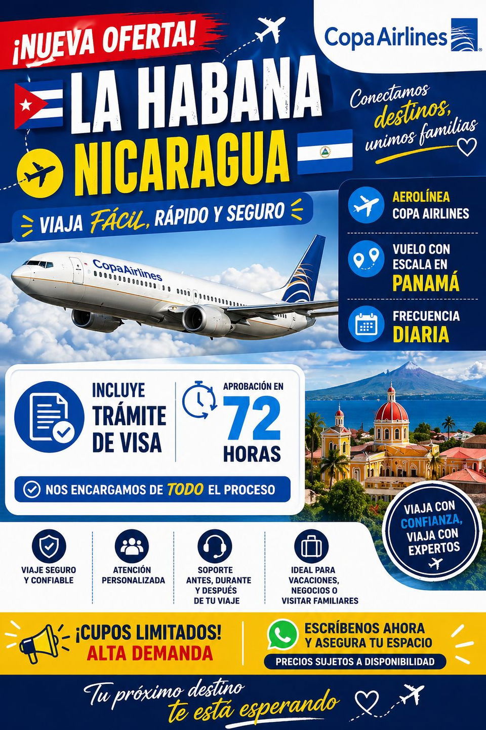 Portada de Visa aprobada en 72h + vuelo Habana – Nicaragua (Kinetica)