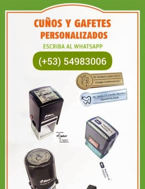 Portada de Cuños, gafetes y códigos QR personalizados para su negocio