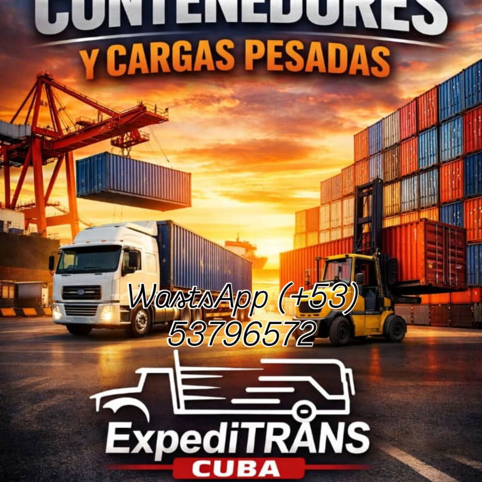 Portada de Transporte de contenedores y cargas pesadas a toda Cuba