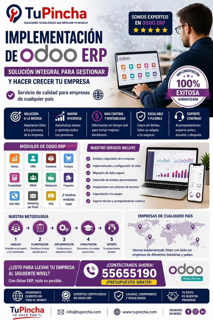 Portada de Implementación de Odoo ERP | Sistemas de Gestión para Negocios