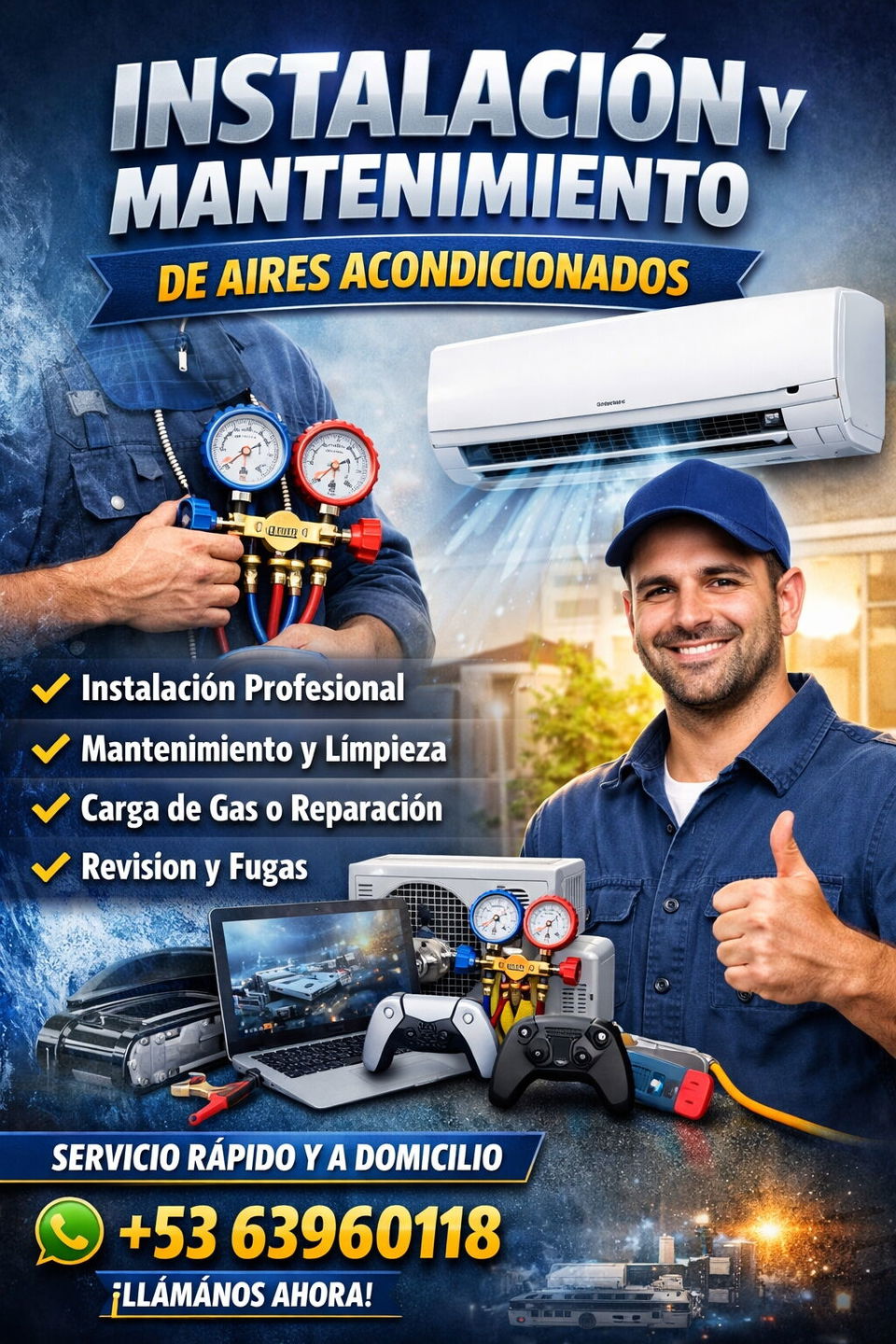Portada de Instalación y mantenimiento de Split y equipos eléctricos a domicilio