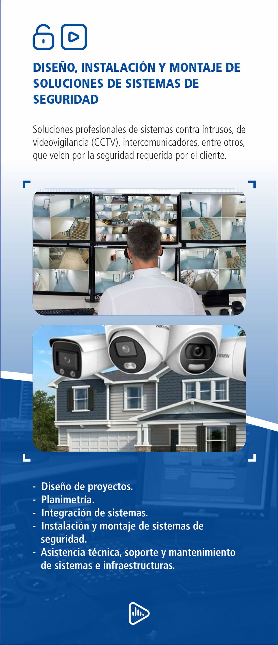 Portada de Diseño e Instalación de Sistemas de Seguridad (CCTV/Alarmas)