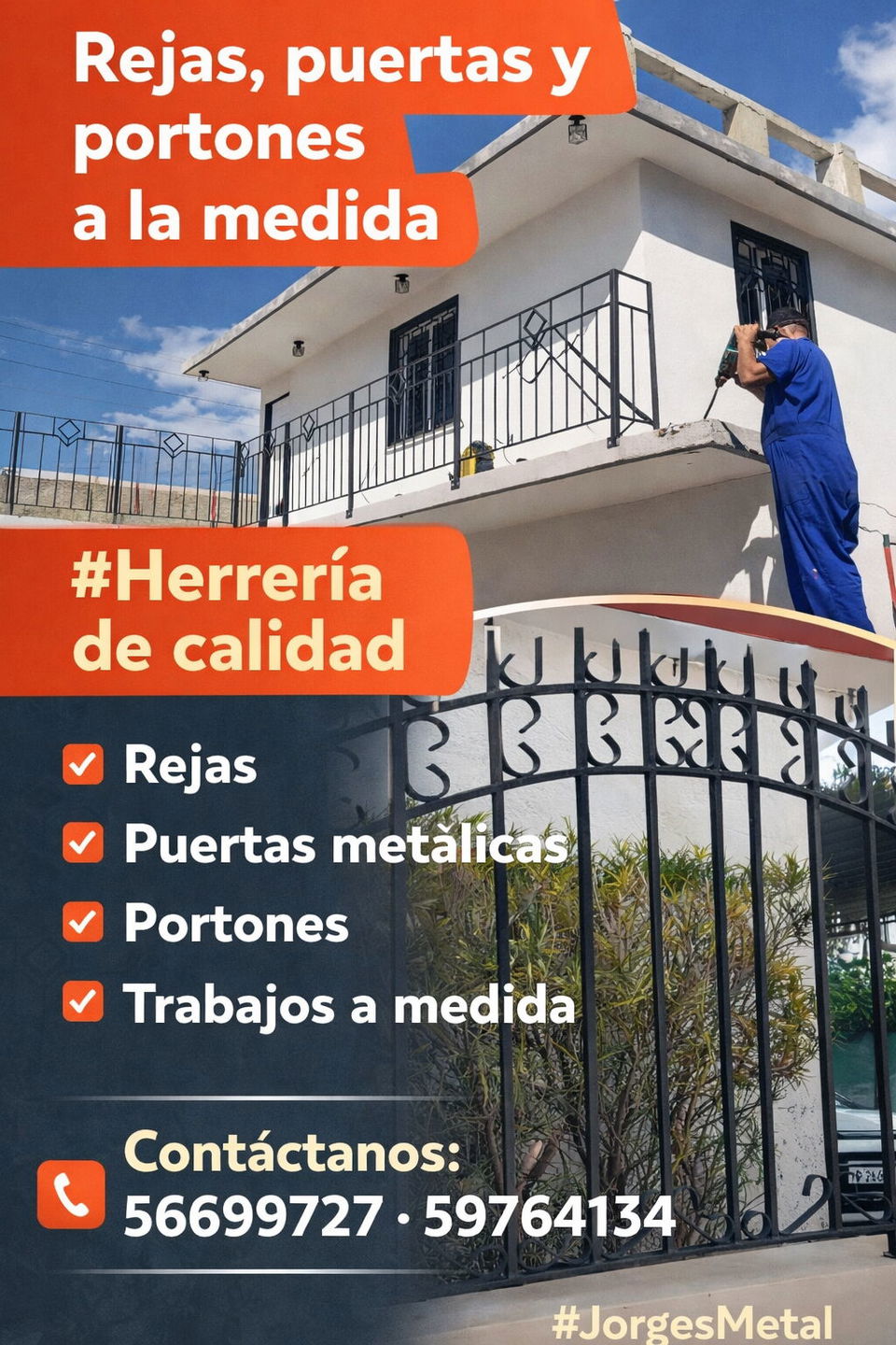 Portada de Herrería profesional: puertas, rejas, portones y ventanas