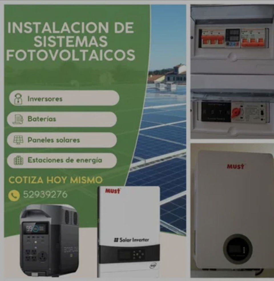 Portada de Instalación profesional de inversores, paneles solares y estaciones de energía